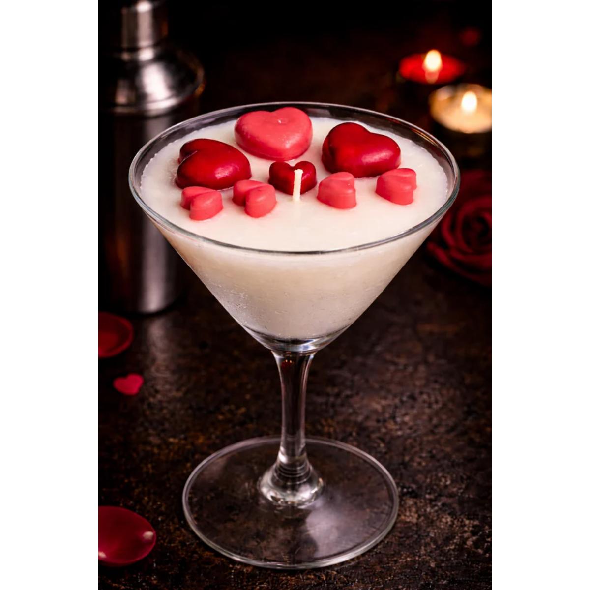 Hazelwood Sweetheart Soy Wax Martini Candle in Reusable Martini Glass