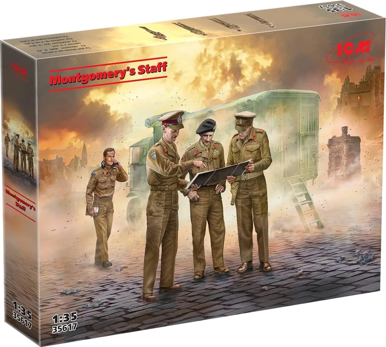 ICM 1:35 Field Marshall Montgomery and staff WWII figure set box art