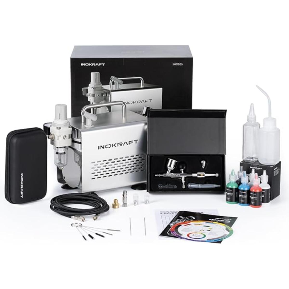 InoKraft Airbrush Kit with Compressor and accessories