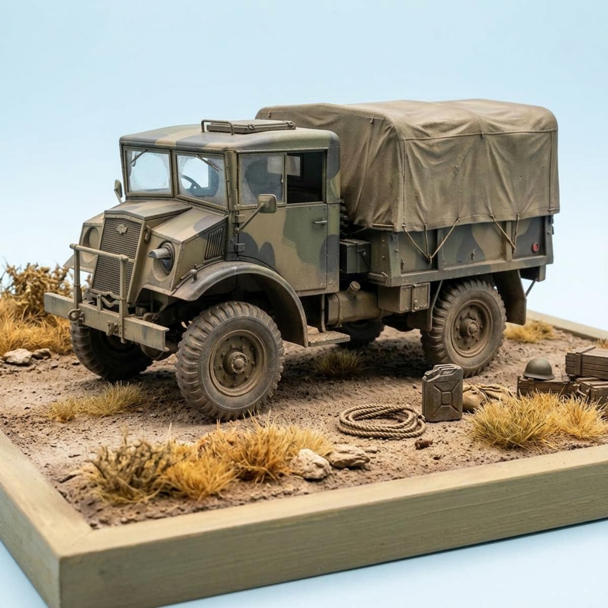 Italeri 1/35 Chevrolet 15-CWT truck model kit assembled side view