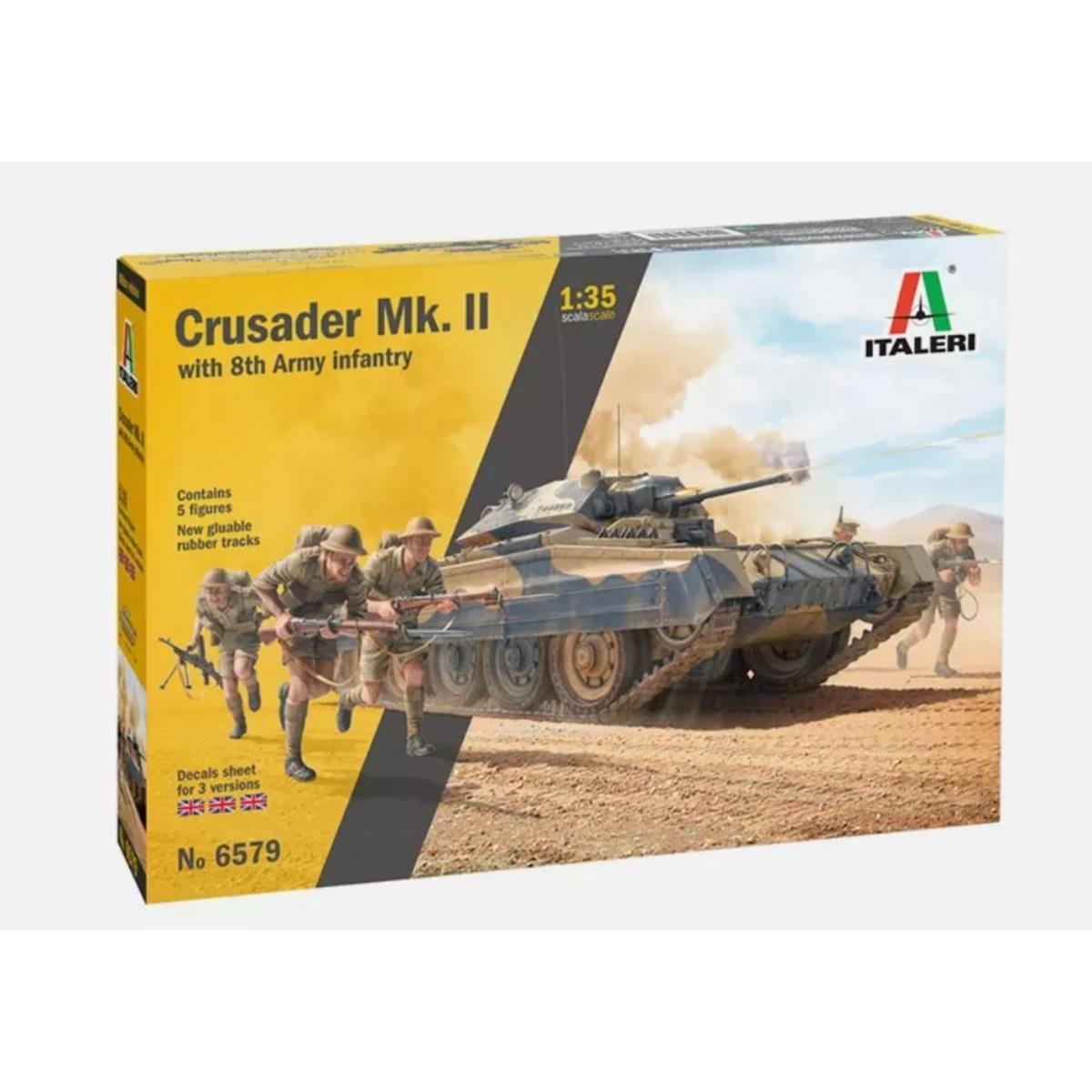 Italeri Crusader Mk II 1/35 model kit box art #6579