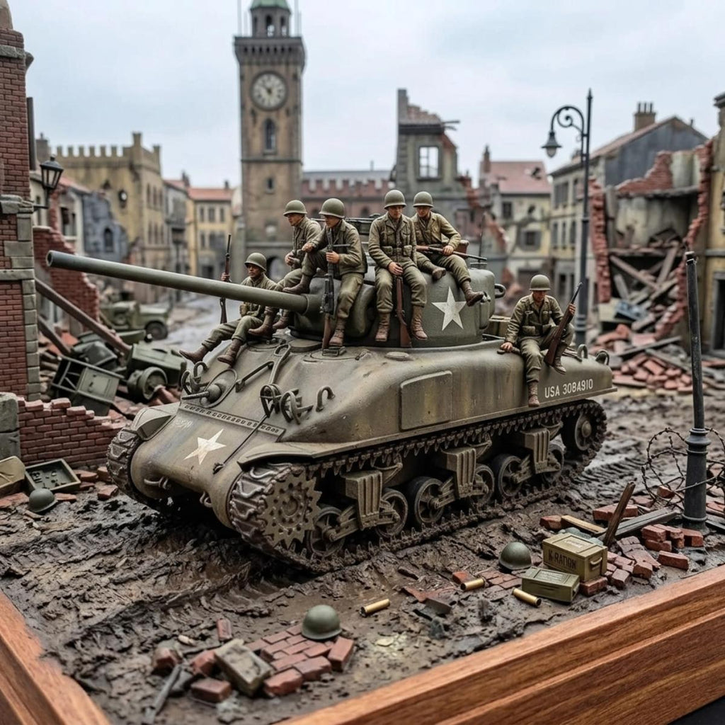 taleri M4A1 Sherman with U.S. Infantry diorma