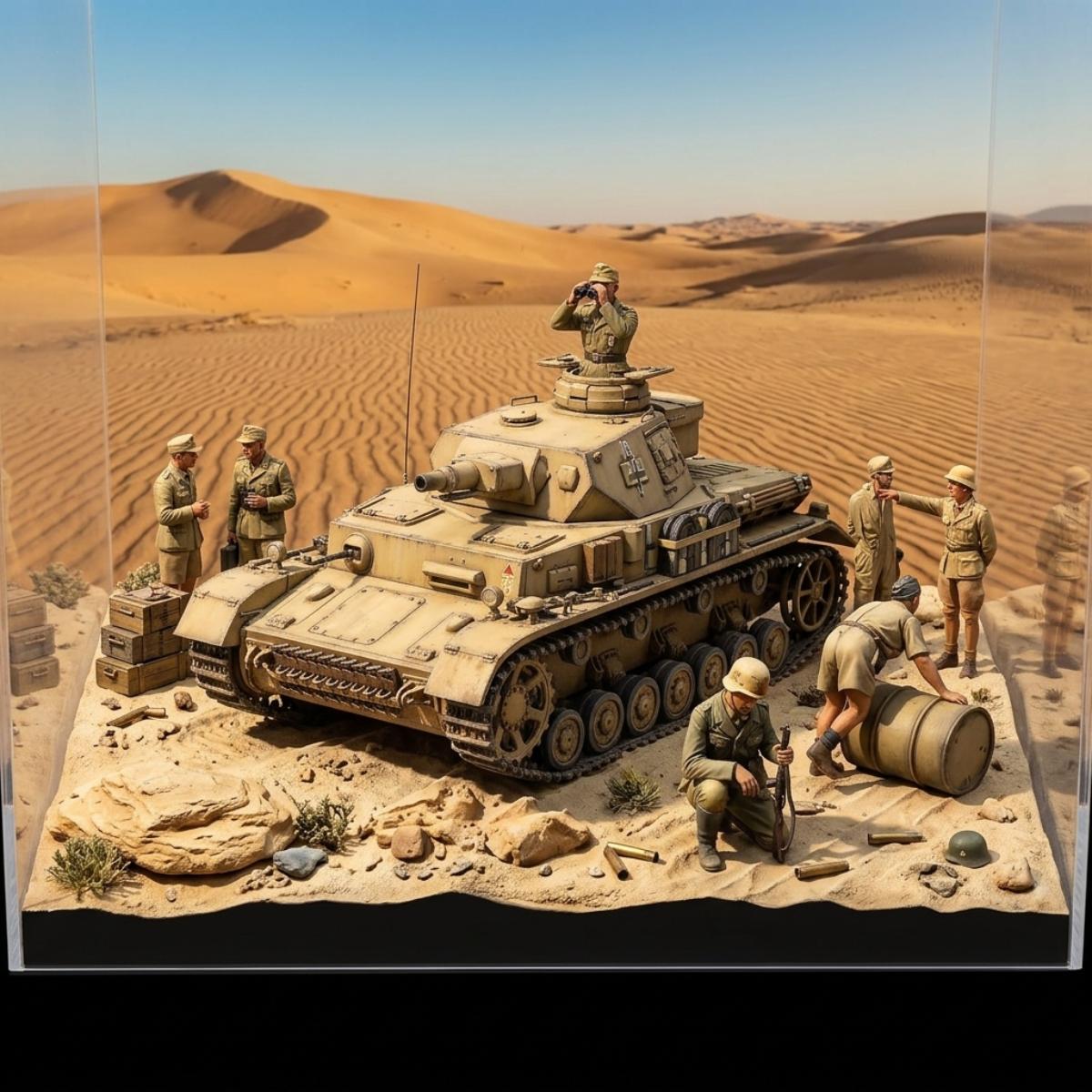 Italeri 1:35 Pz.Kpfw. IV F1/F2/G tank with Afrika Korps Infantry model diorama