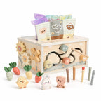 Joyreal 8 in 1 Montessori wooden cube sensory learning toy