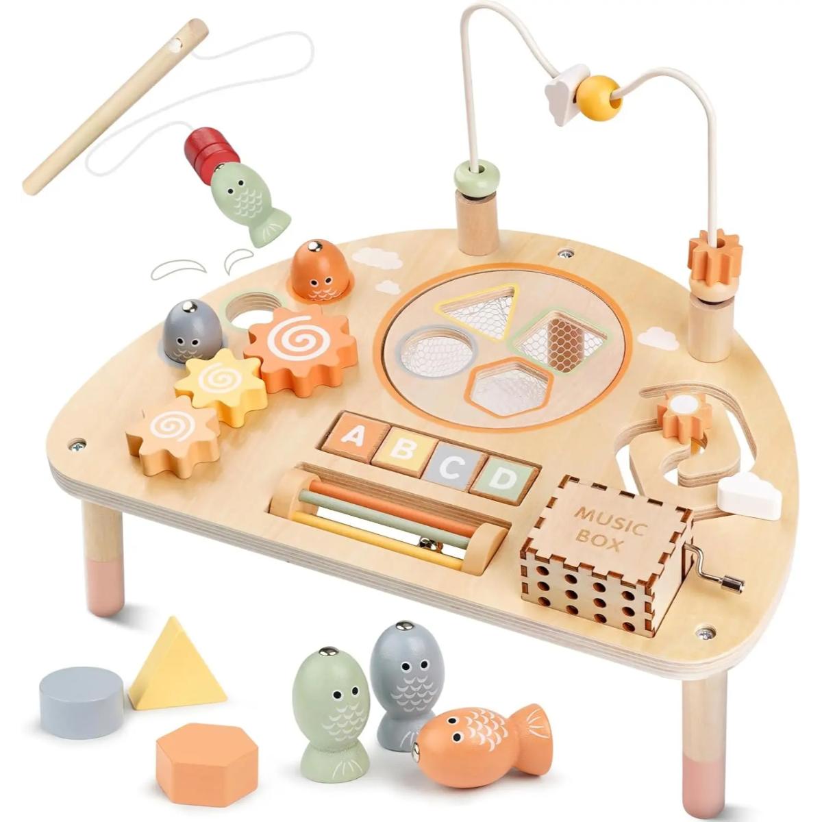 Joyreal Montessori 8 in 1 wooden activity table for toddlers