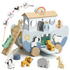 Joyreal Wooden Noahs Ark Montessori educational toy set