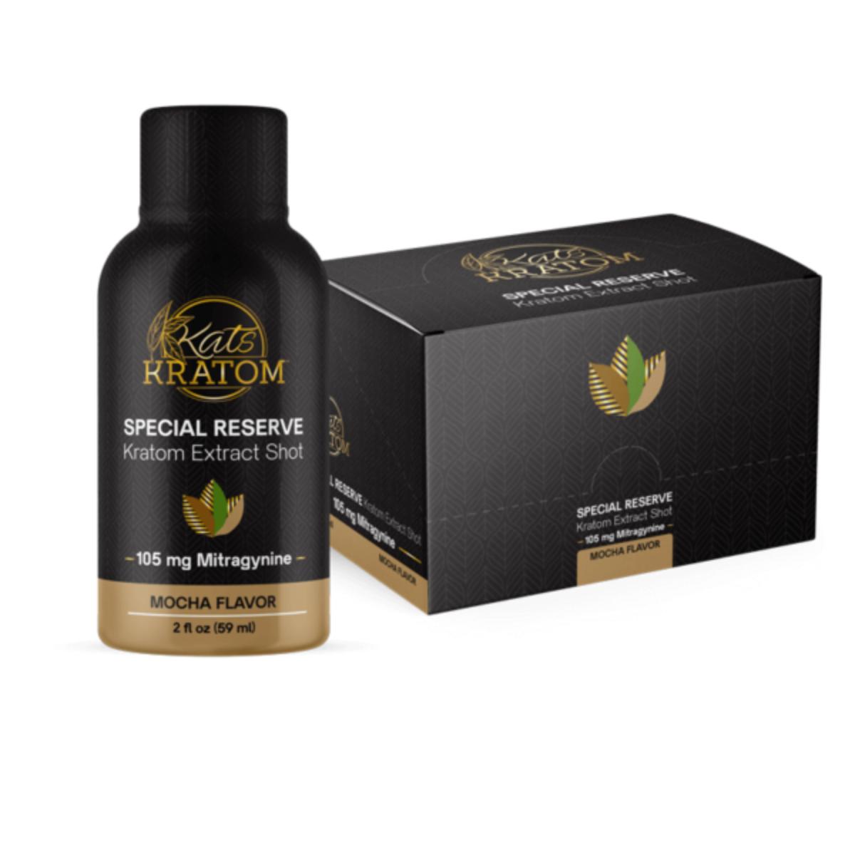 Mocha Liquid Kratom Shots 60ml – Case of 12 bottles with 105mg Mitragynine and mocha flavor