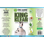 Eco-friendly pet shampoo by King Kanine with coconut, aloe vera, jojoba, olive, rosemary and lemongrass