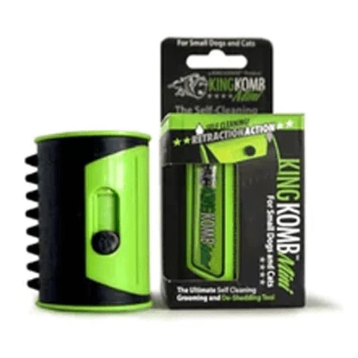 King Komb Mini pet deshedding brush with retractable bristles