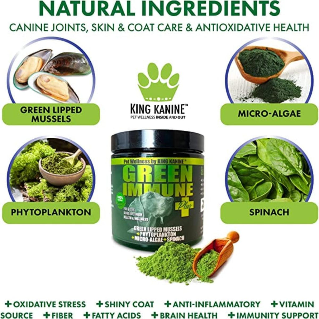 King Kanine Green Immune Plus+ Superfood supplement for dogs
