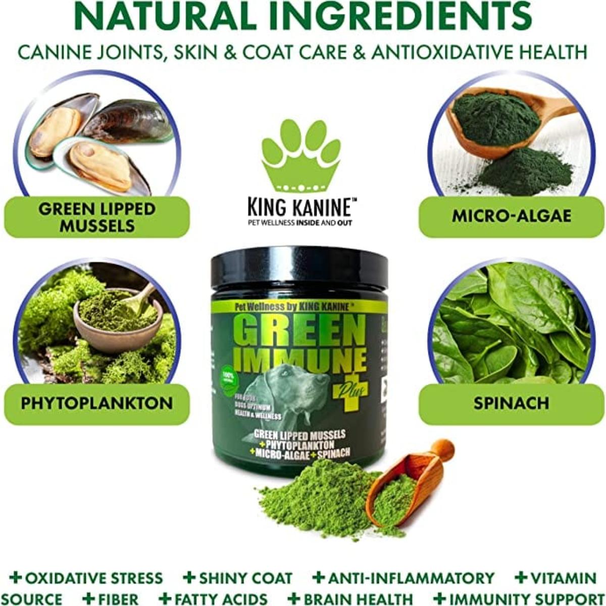 King Kanine Green Immune Plus+ Superfood supplement for dogs
