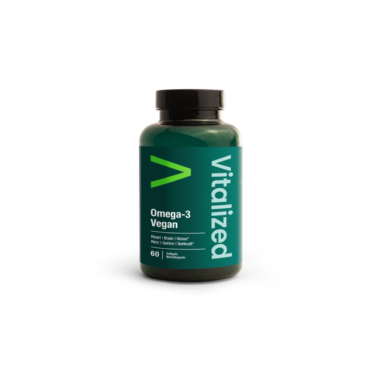 Life Extension Omega-3 Vegan algae oil softgels bottle  