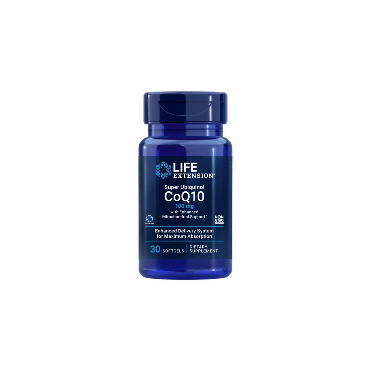 Life Extension Super Ubiquinol CoQ10 100 mg – 30 Softgels EU Bottle – Cellular Energy and Mitochondrial Support
