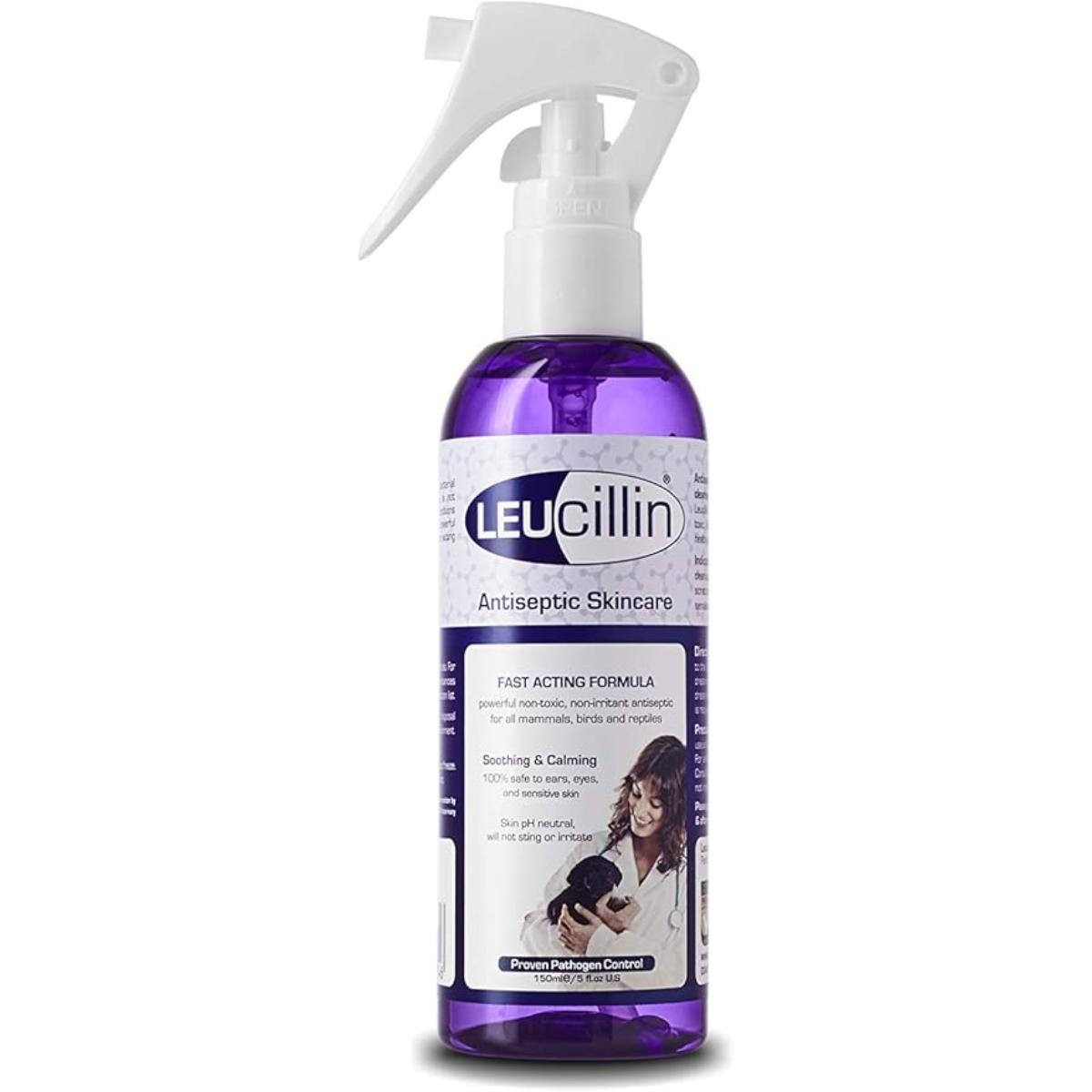 Leucillin Natural Antiseptic Spray 150ml for Dogs, Cats and All Pets – Itchy Skin and Wound Care Solution