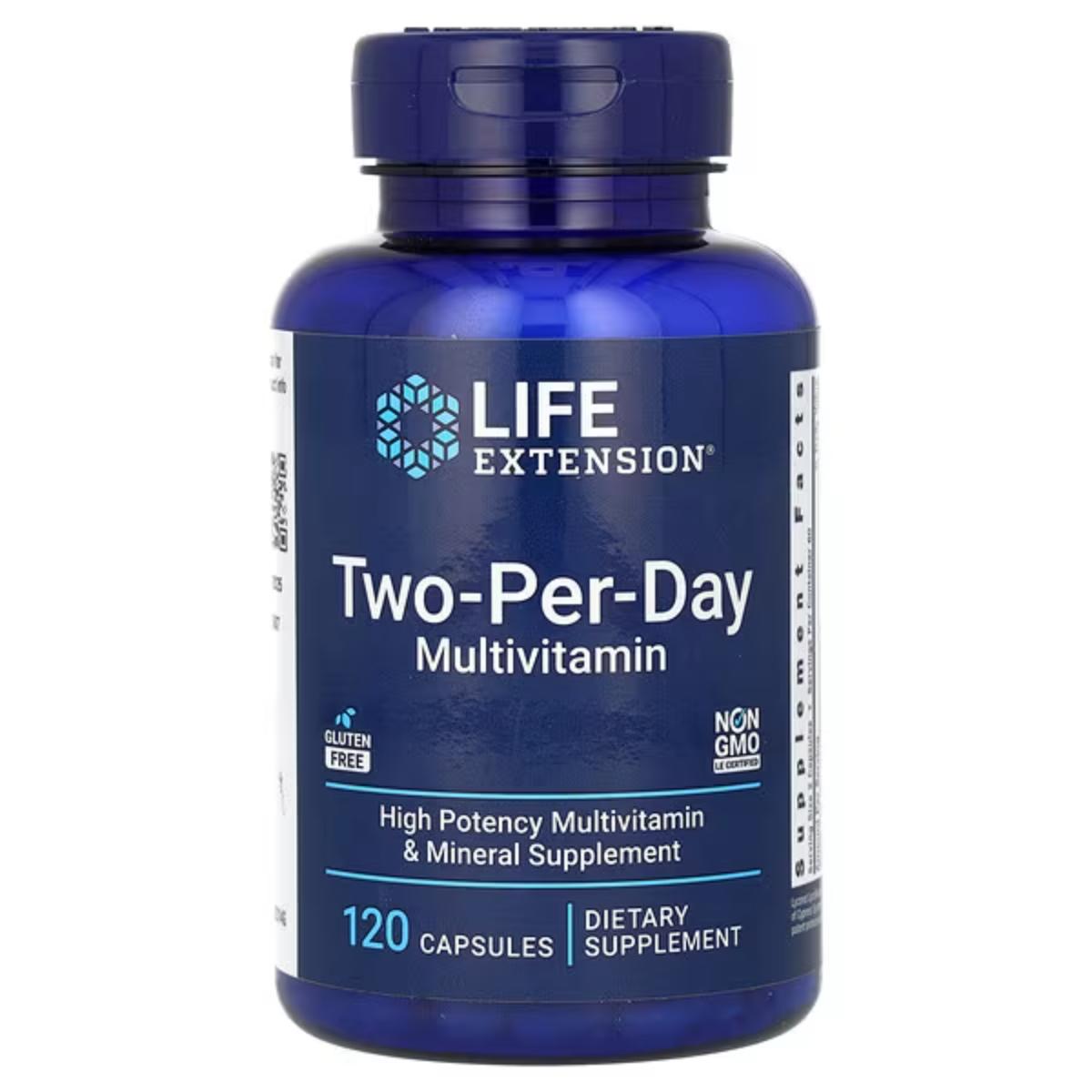 Bottle of Life Extension Two-Per-Day Multivitamin with 120 capsules
