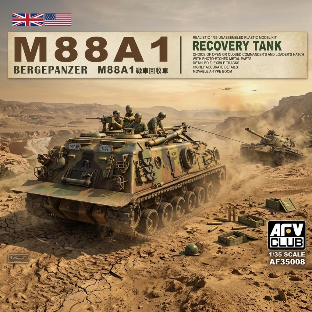 AFV Club 1/35 M88A1 Bergepanzer recovery vehicle plastic model kit