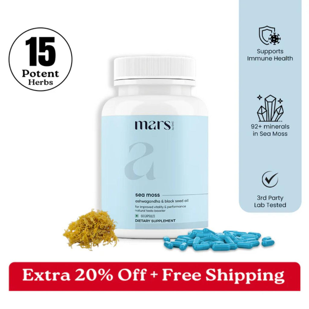 Mars Surge Natural Sea Moss Black Seed Oil Ashwagandha Vitamin D3 capsules