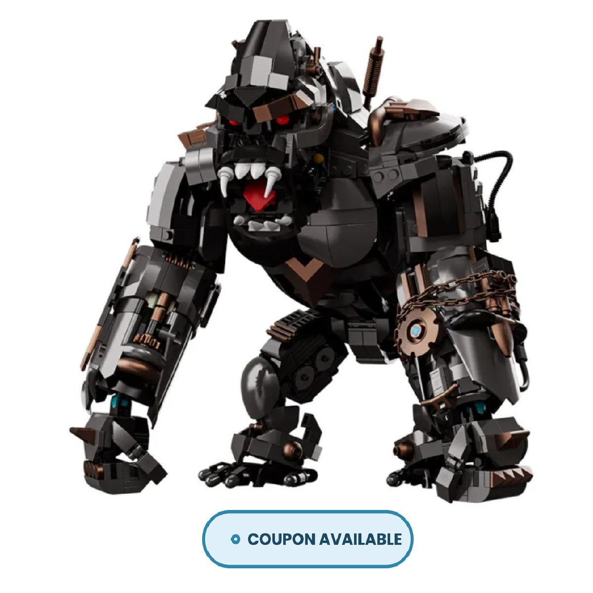 mechanical chimpanzee building block model front view
