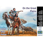 Master Box 1/35 Indian Wars Series On The Great Plains 35189 plastic model kit featuring detailed Native American warrior figures for historical dioramas.