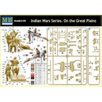 Master Box 1/35 Indian Wars Series On The Great Plains 35189 plastic model kit featuring detailed Native American warrior figures for historical dioramas.