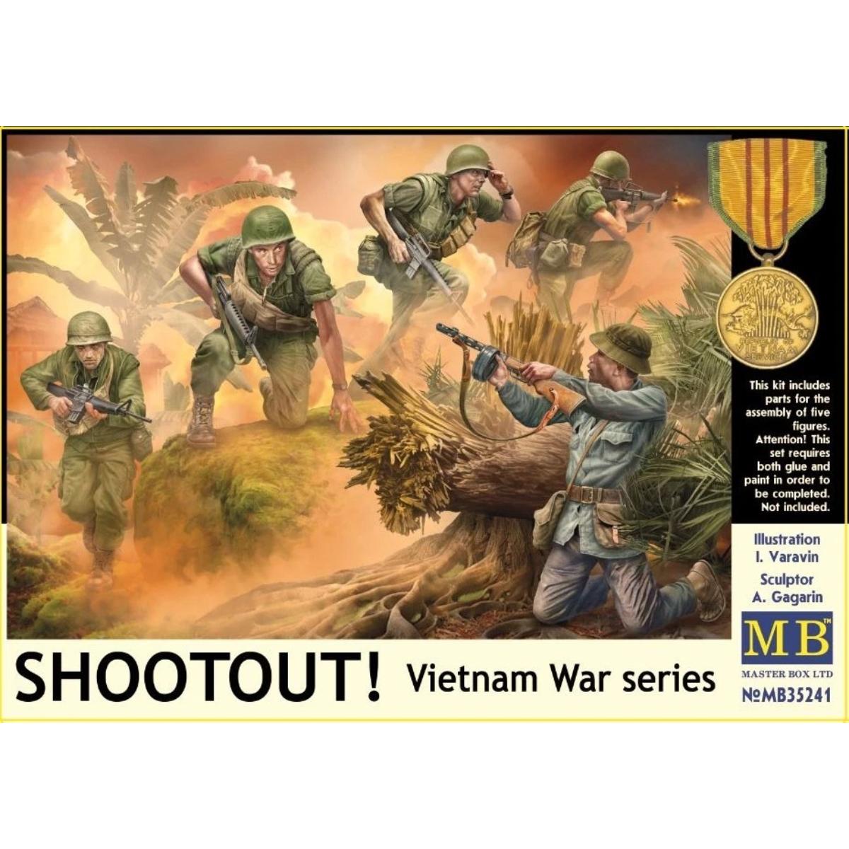 Master Box 1/35 Vietnam War U.S. Soldiers Figure Set – detailed military model kit for dioramas