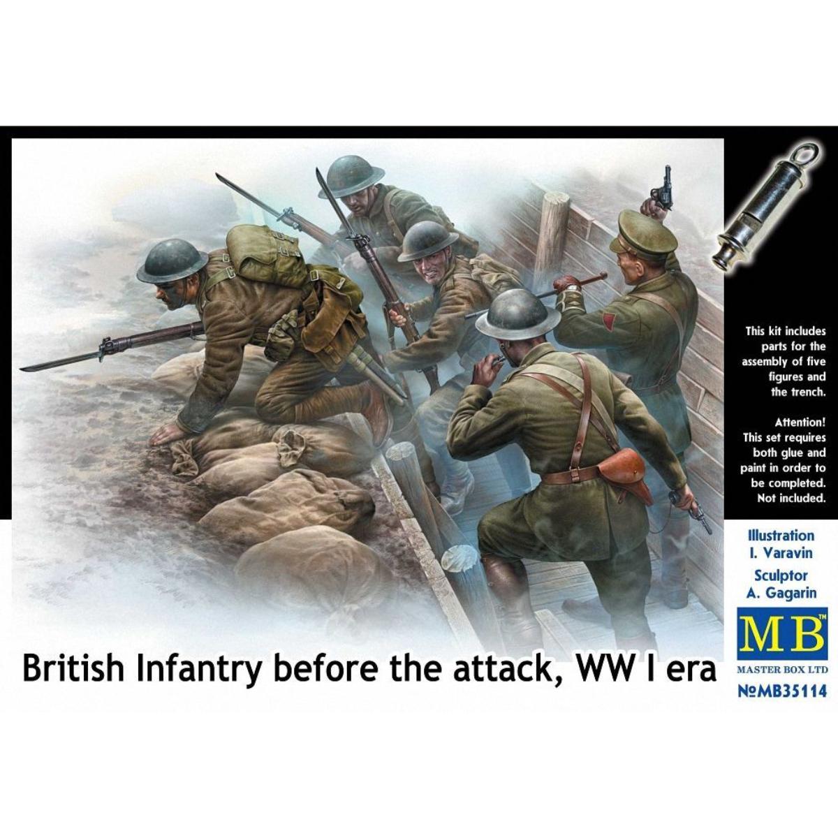 Master Box British Infantry Before the Attack WWI figure set assembled  