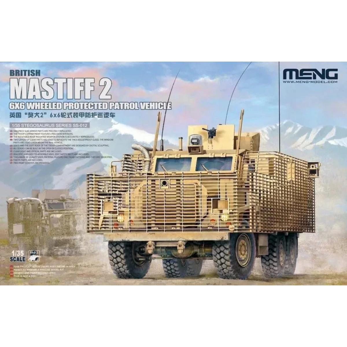 Meng SS-012 British Mastiff 2 6x6 armoured patrol vehicle plastic model kit box