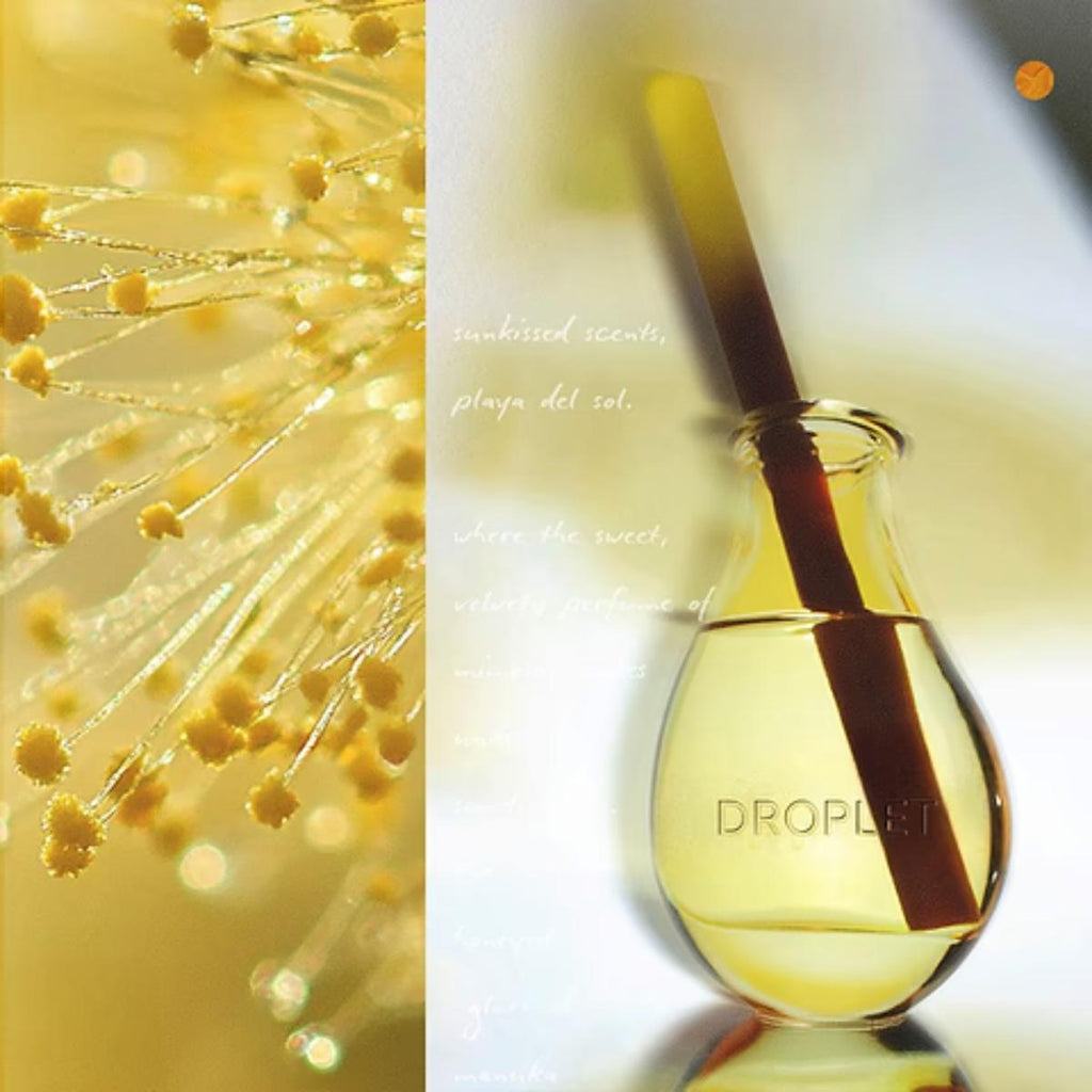 Mimosa Reed Diffuser in minimalist glass bottle with natural reeds and bright floral fragrance.