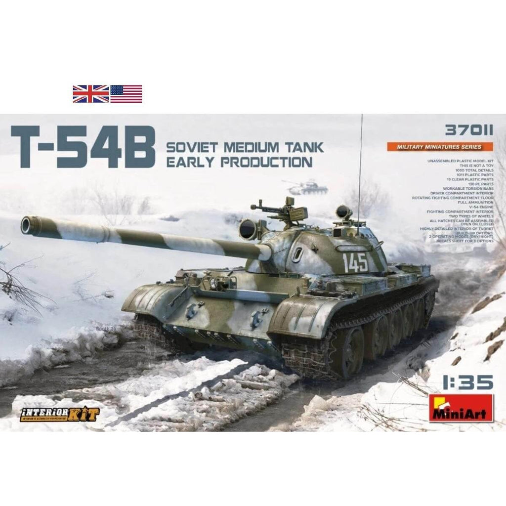 Miniart 1/35 T-54B Soviet Medium Tank early production with interior plastic model kit