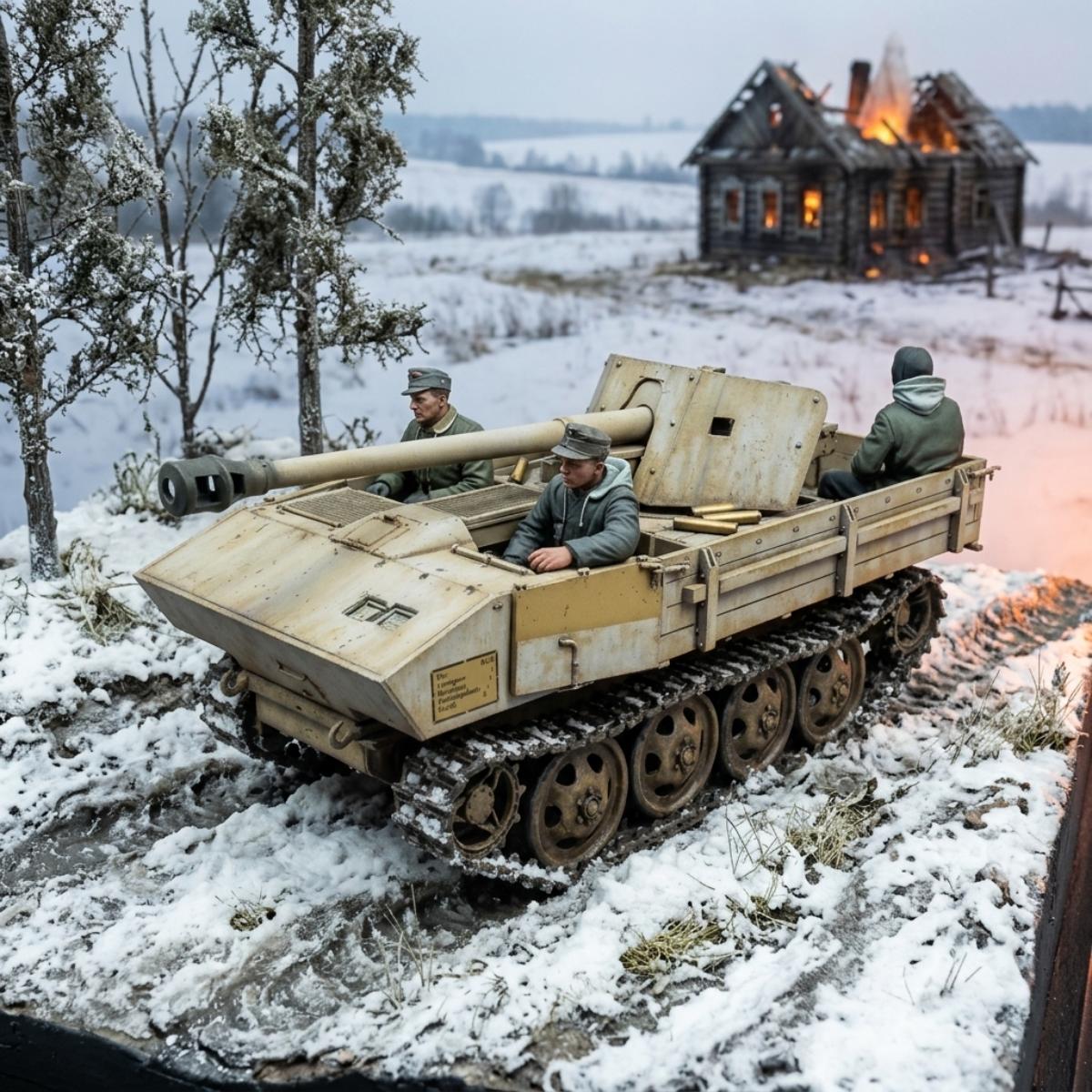 MiniArt Pak 40/4 auf RSO 1/35 scale model in a natural environment