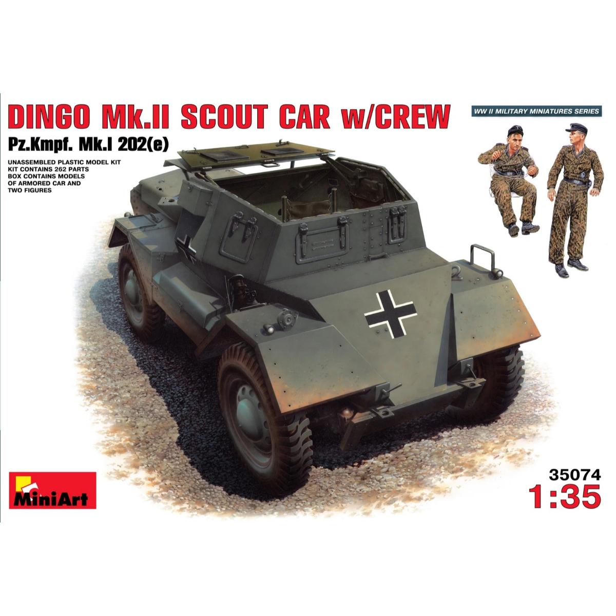 1/35 scale MiniArt Dingo Mk II armoured car with crew plastic model kit 35074