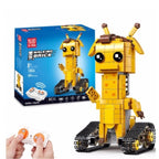 Mould King 13044 Geoffubot Long Dee walking robot built from 1575 pieces, featuring articulated legs and remote‑controlled movement