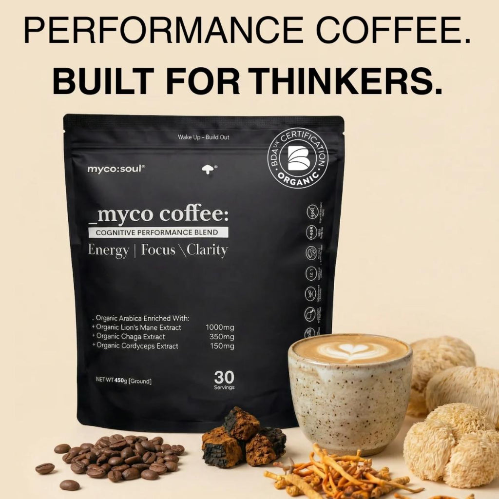 MycoSoul Cognitive Performance Coffee for focus and mental clarity