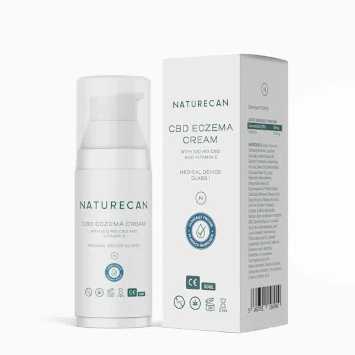 Naturecan CBD Eczema Cream tube with soothing formula

