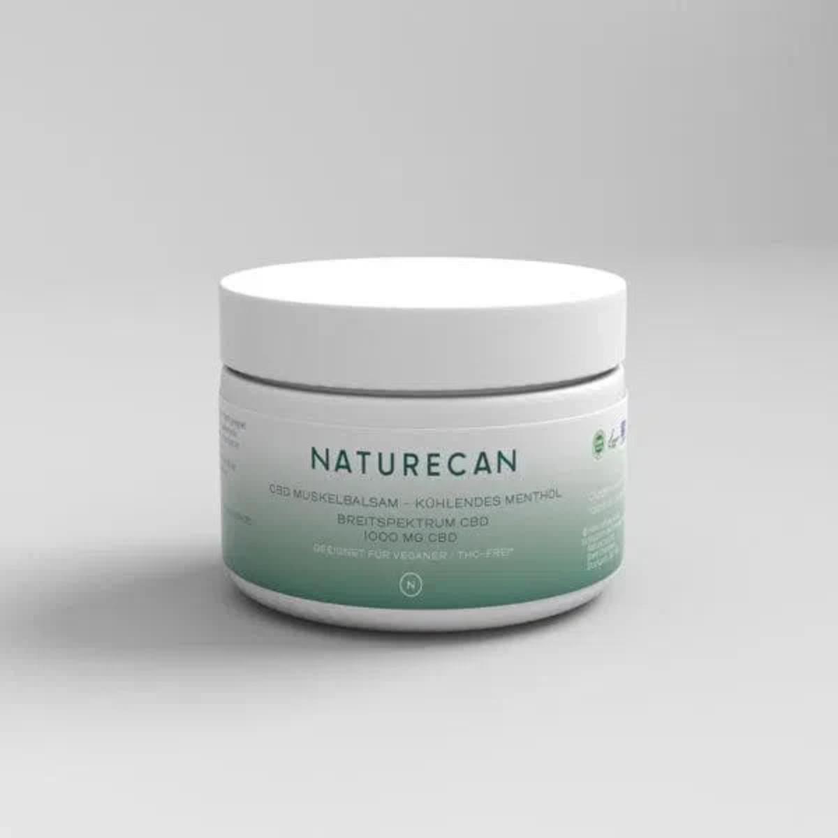 Naturecan CBD Muscle Balm Cooling Menthol – 1000 mg broad-spectrum CBD in 100 ml tub
