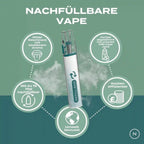 Naturecan refillable disposable vape pen with USB-C cable packaging
