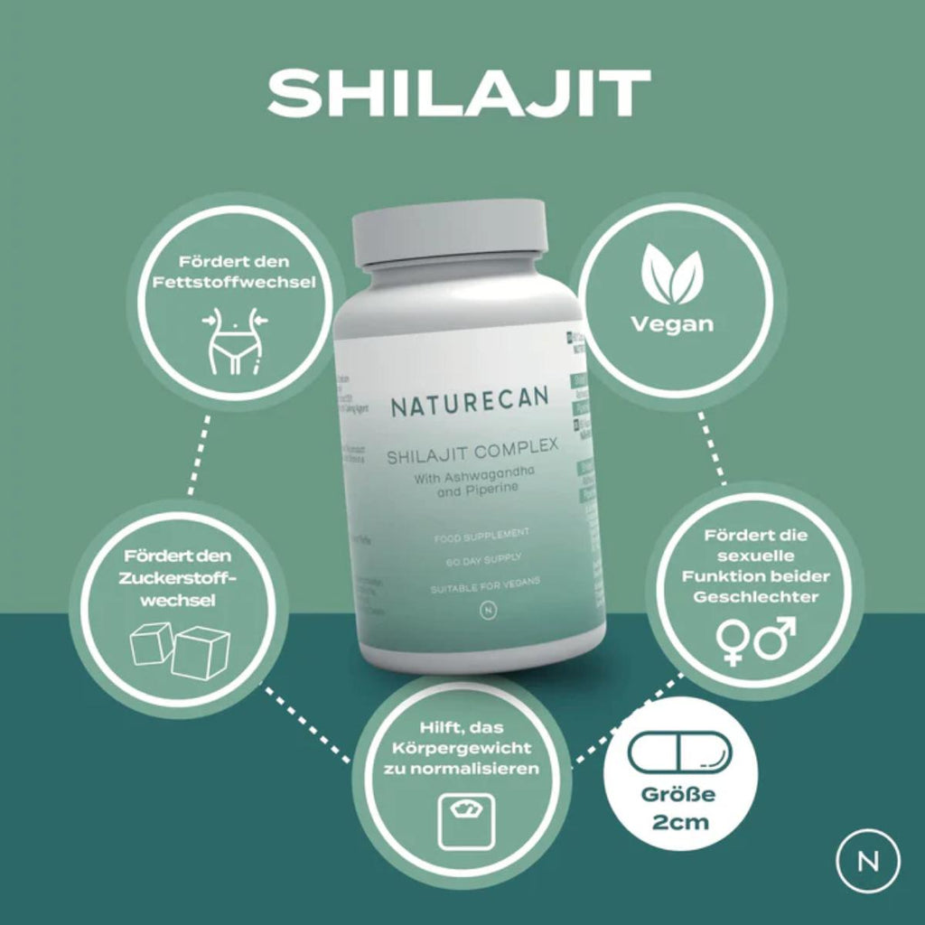 Vegan Shilajit supplement by Naturecan – supports energy, metabolism, cognitive clarity