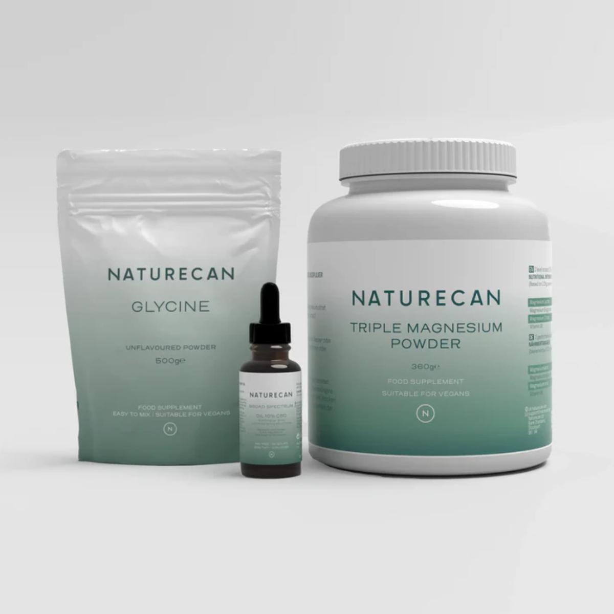 Naturecan Sleep Bundle – CBD oil, triple magnesium powder and glycine