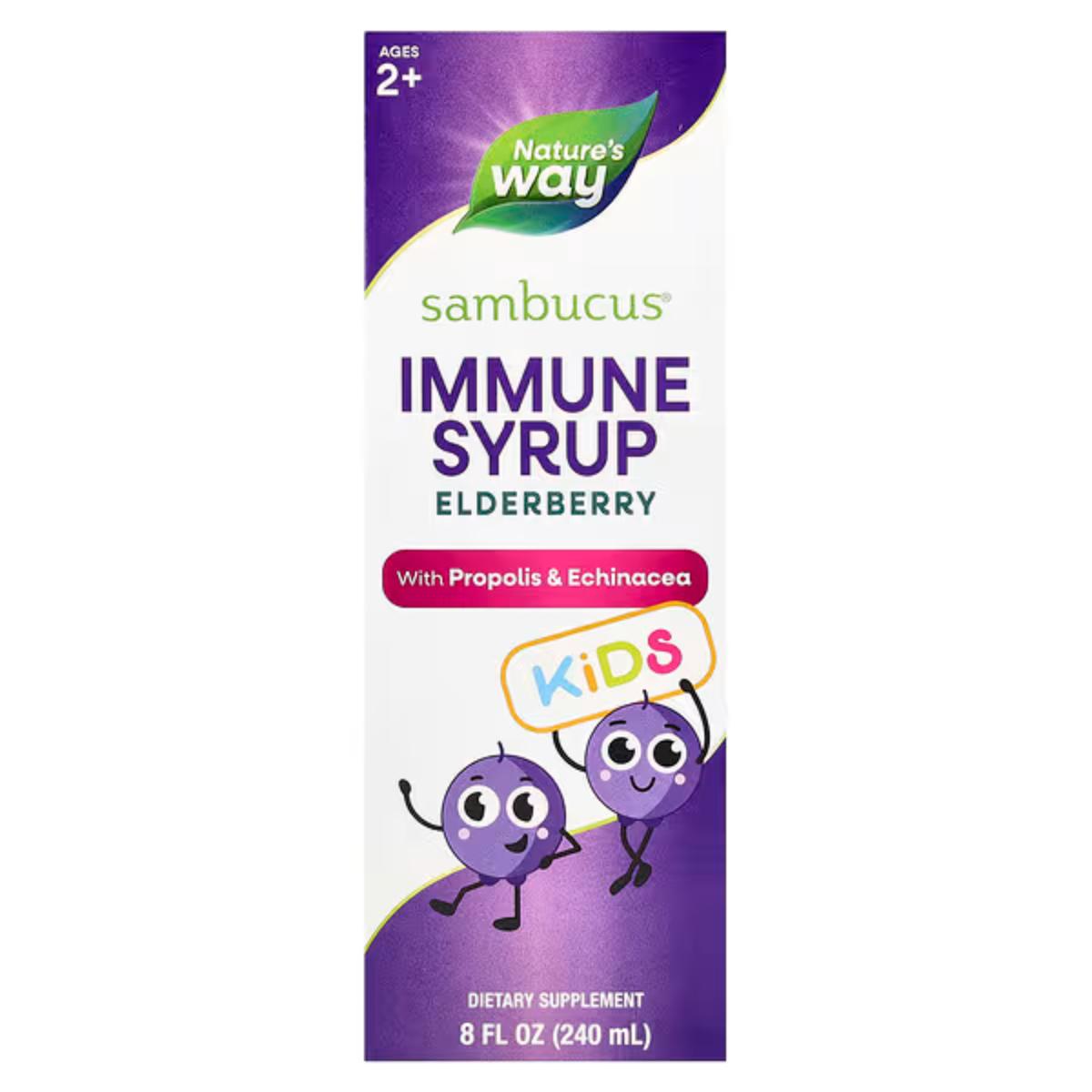 Nature's Way Kids Sambucus Elderberry Immune Syrup bottle for children ages 2 and up
