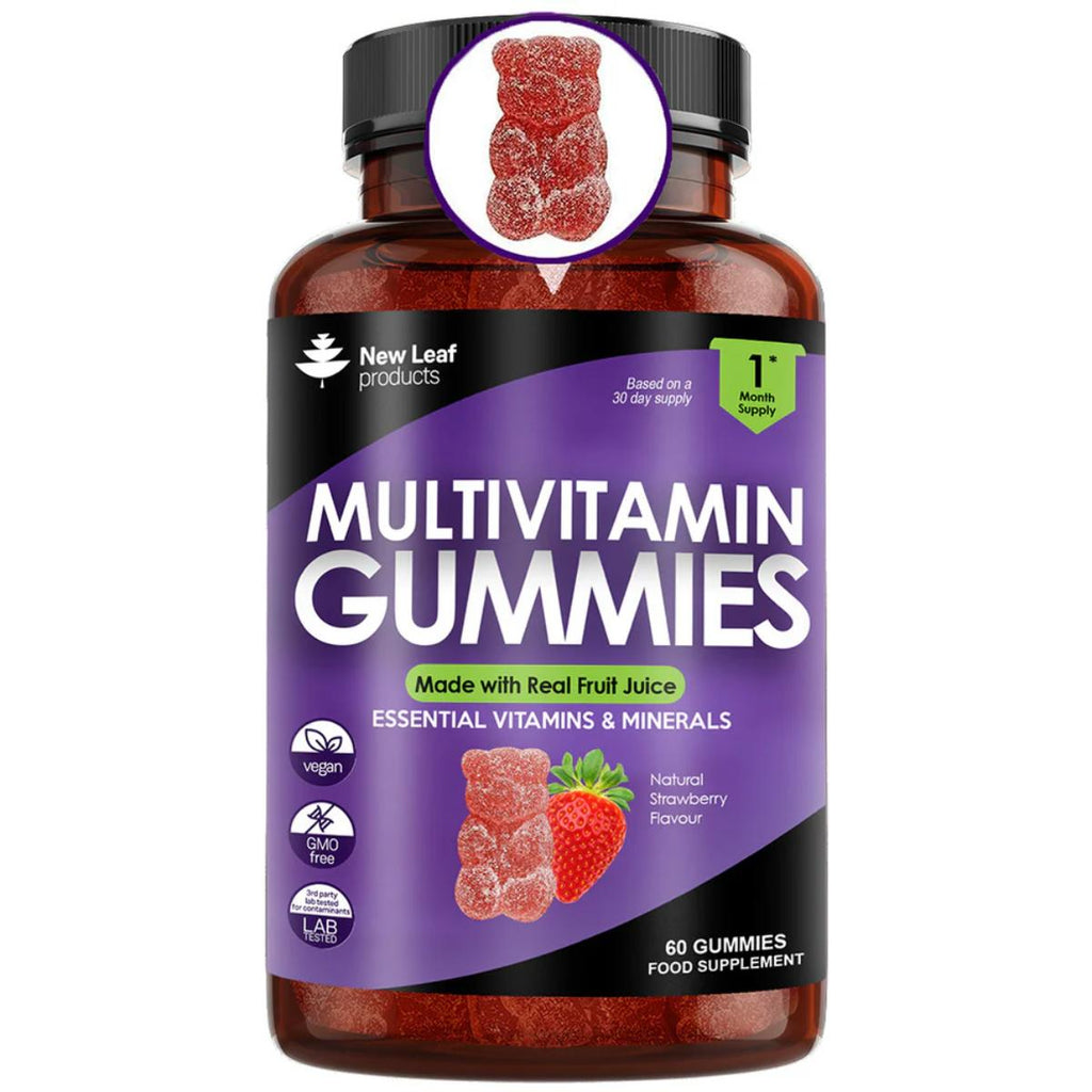 New Leaf Products Multivitamin Gummies for Adults – 1 month supply bottle, daily vitamins and minerals support