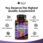 New Leaf Products Multivitamin Gummies for Adults – 1 month supply bottle, daily vitamins and minerals support