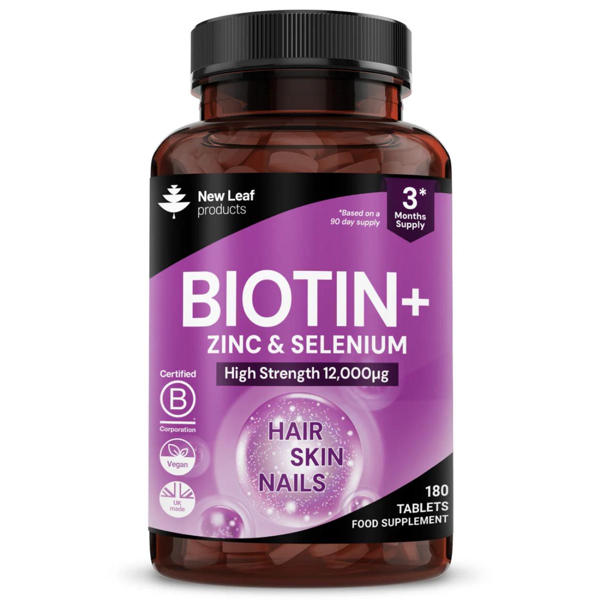 New Leaf Biotin Hair Growth Supplement 12000mcg tablets