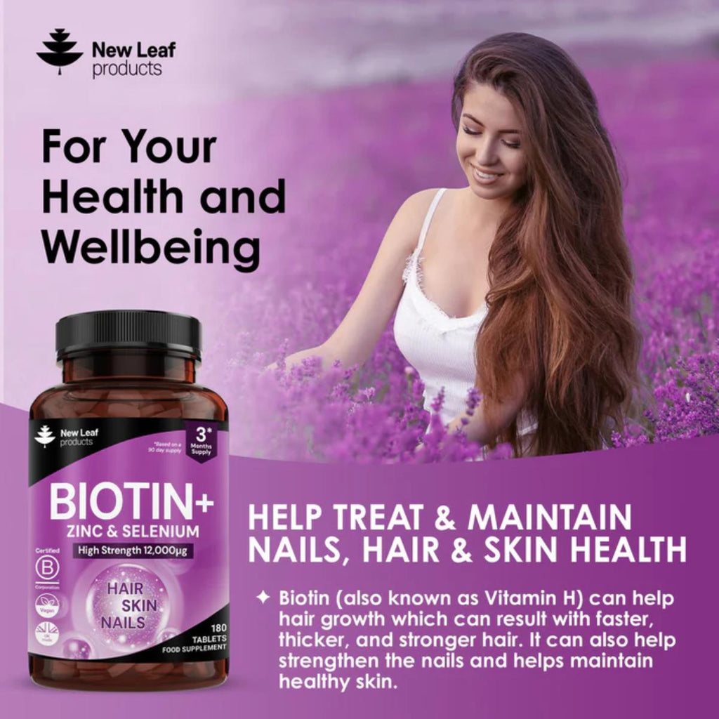New Leaf Biotin Hair Growth Supplement 12000mcg tablets