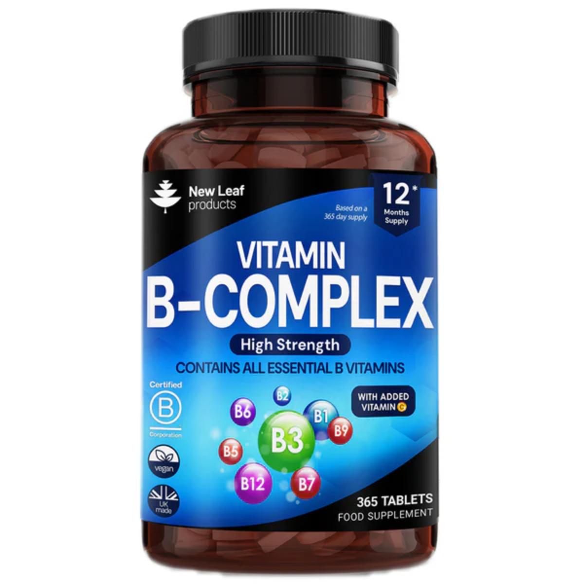 Vitamin B Complex tablets with vitamin C daily supplement bottle 365 tablets
