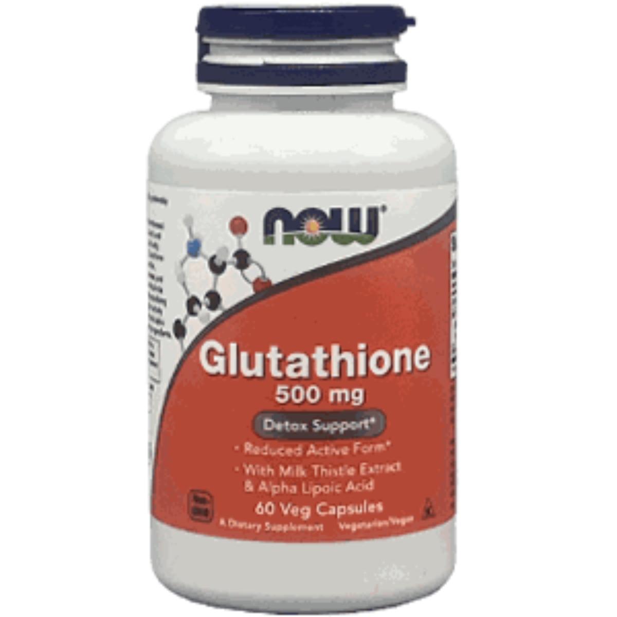 NOW Foods Glutathione 500 mg supplement bottle