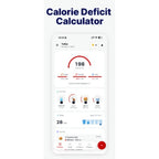 Calorie deficit calculator nutrinixy app on a smartphone screen with a white background