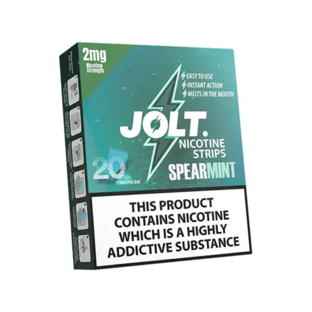 Spearmint Jolt Nicotine Strips pack front view