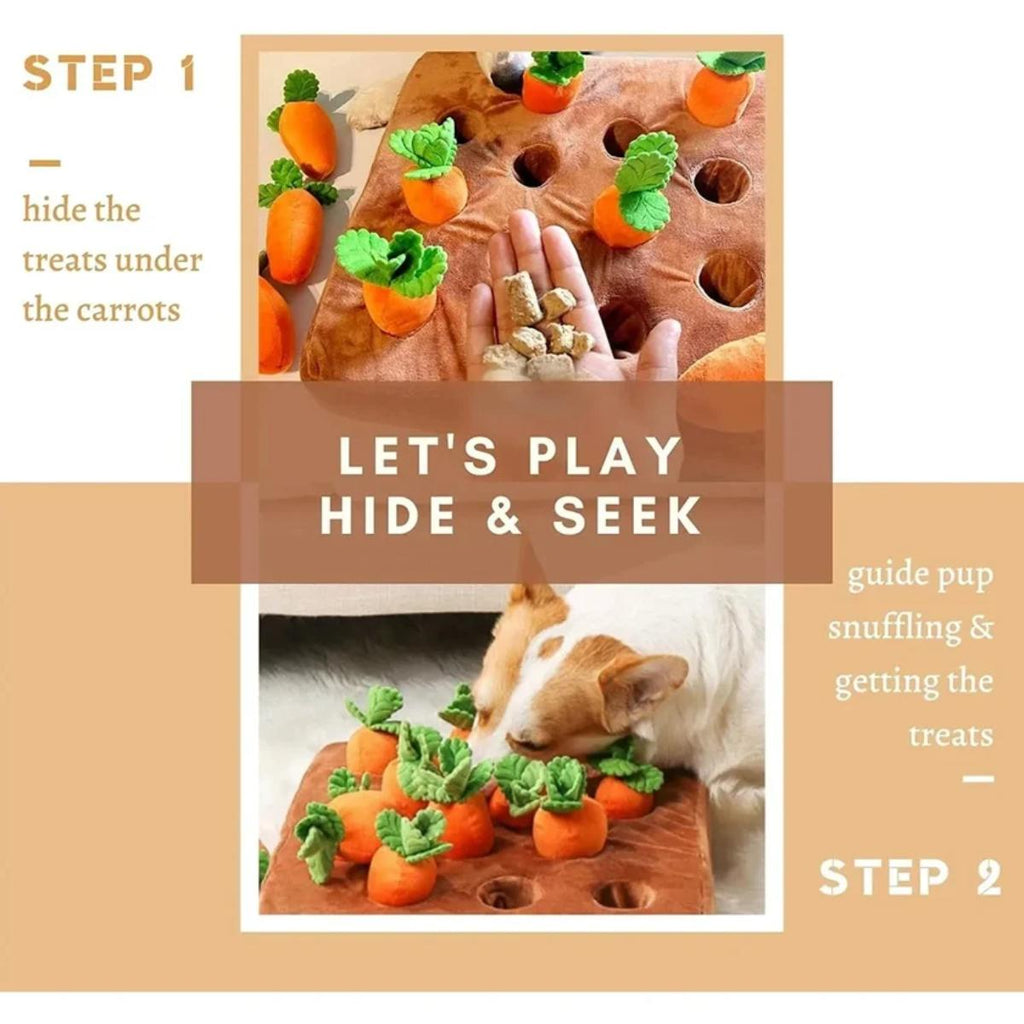 Pet Snuffle Carrot Puzzle Toy interactive dog enrichment mat