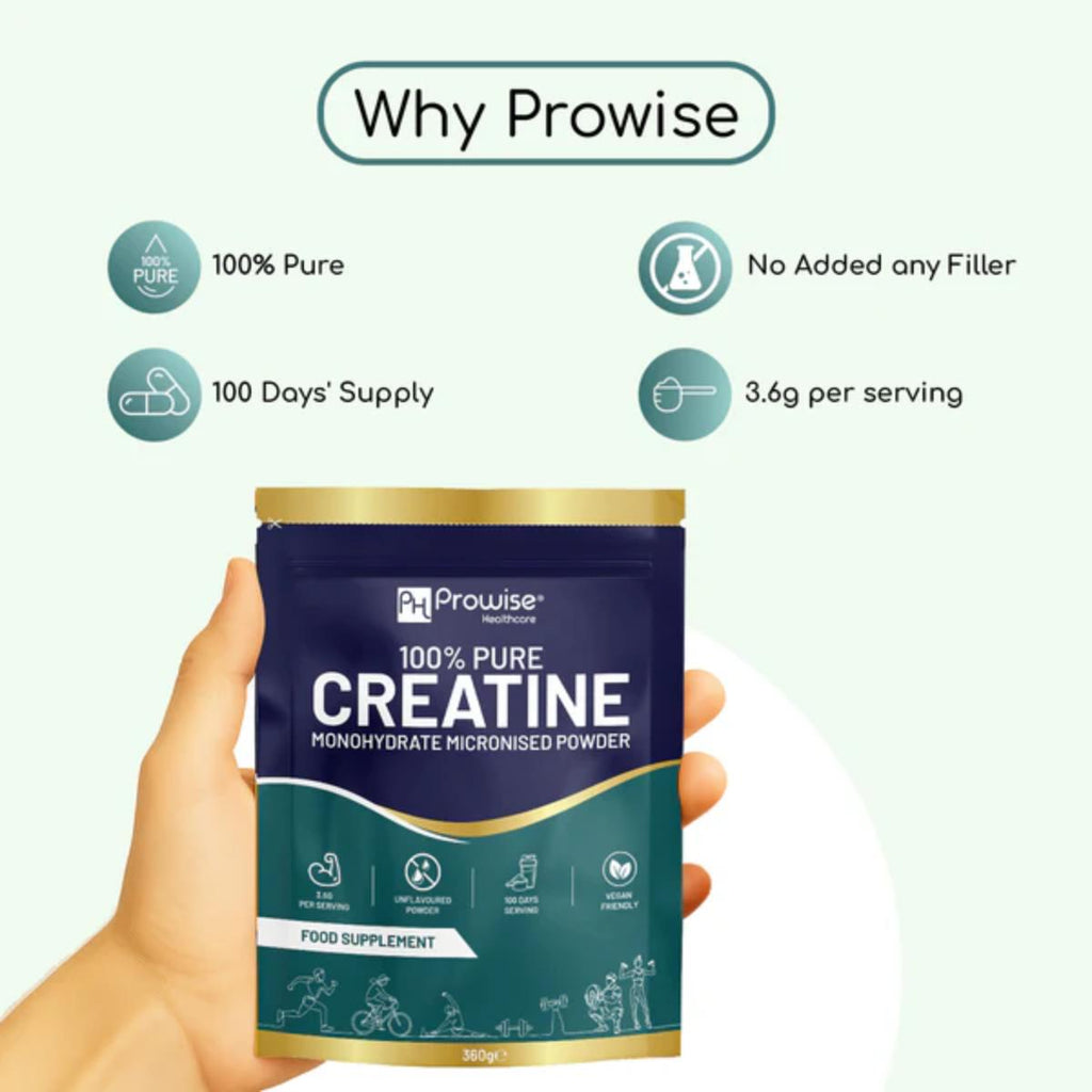 Prowise 100 percent pure creatine monohydrate powder 360g