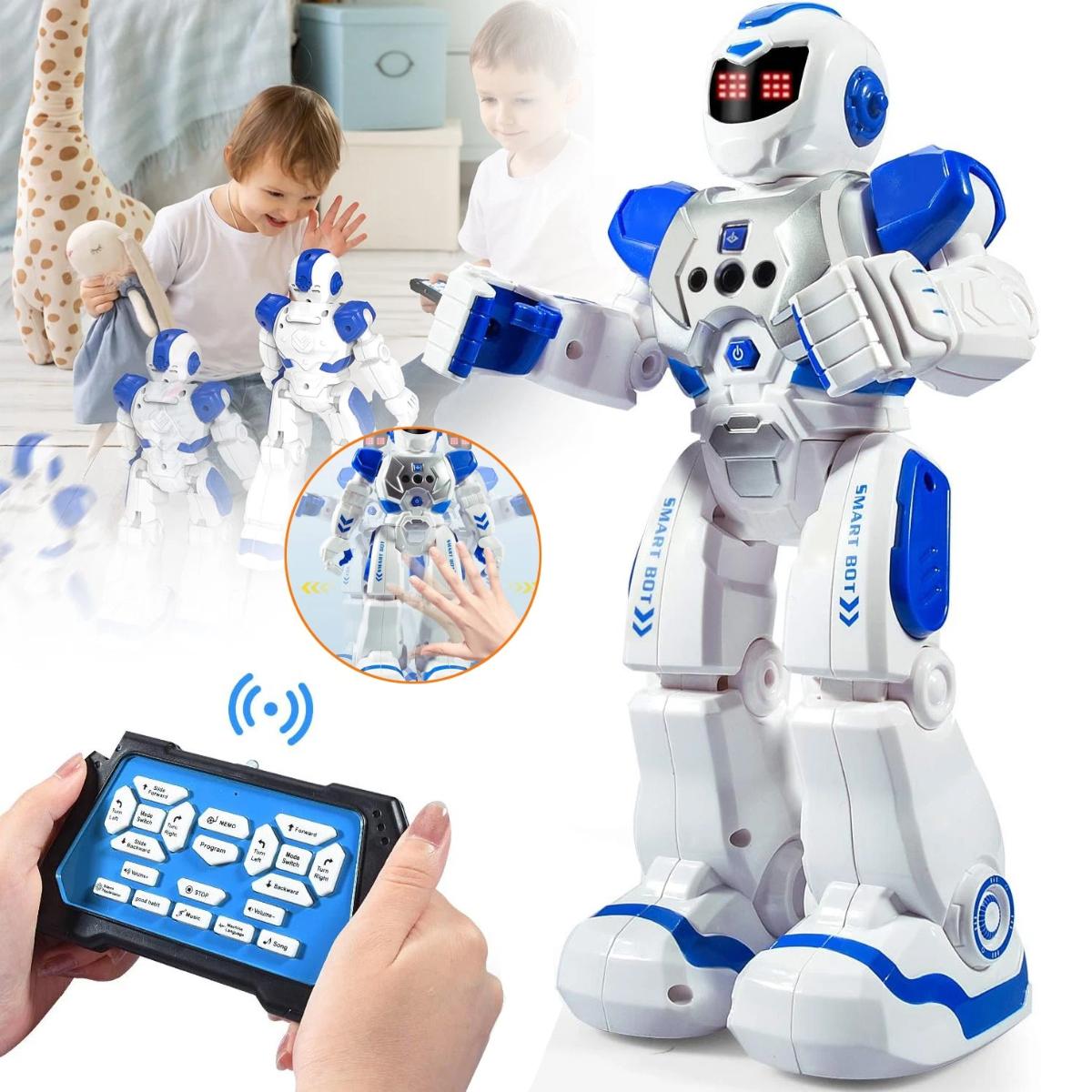 Programmable RC robot toy with LED eyes and gesture control